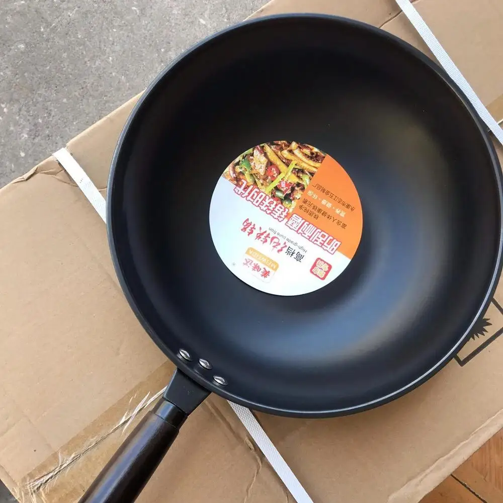 Chinese home Steel flat bottom Wok Induction Cooker Iron Wok, Affordable Quality Iron Pot