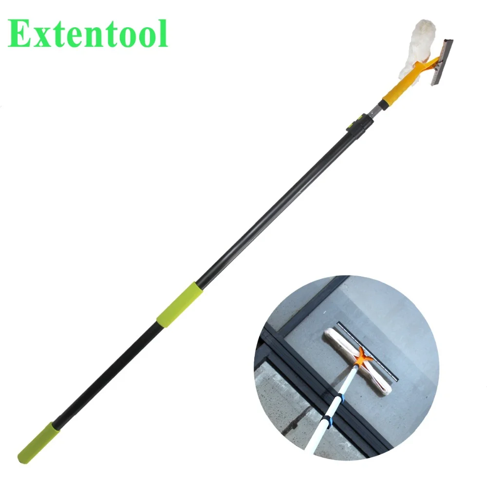 Extentool high rise building strong window and glass cleaning kit water flow brush with telescopic handle