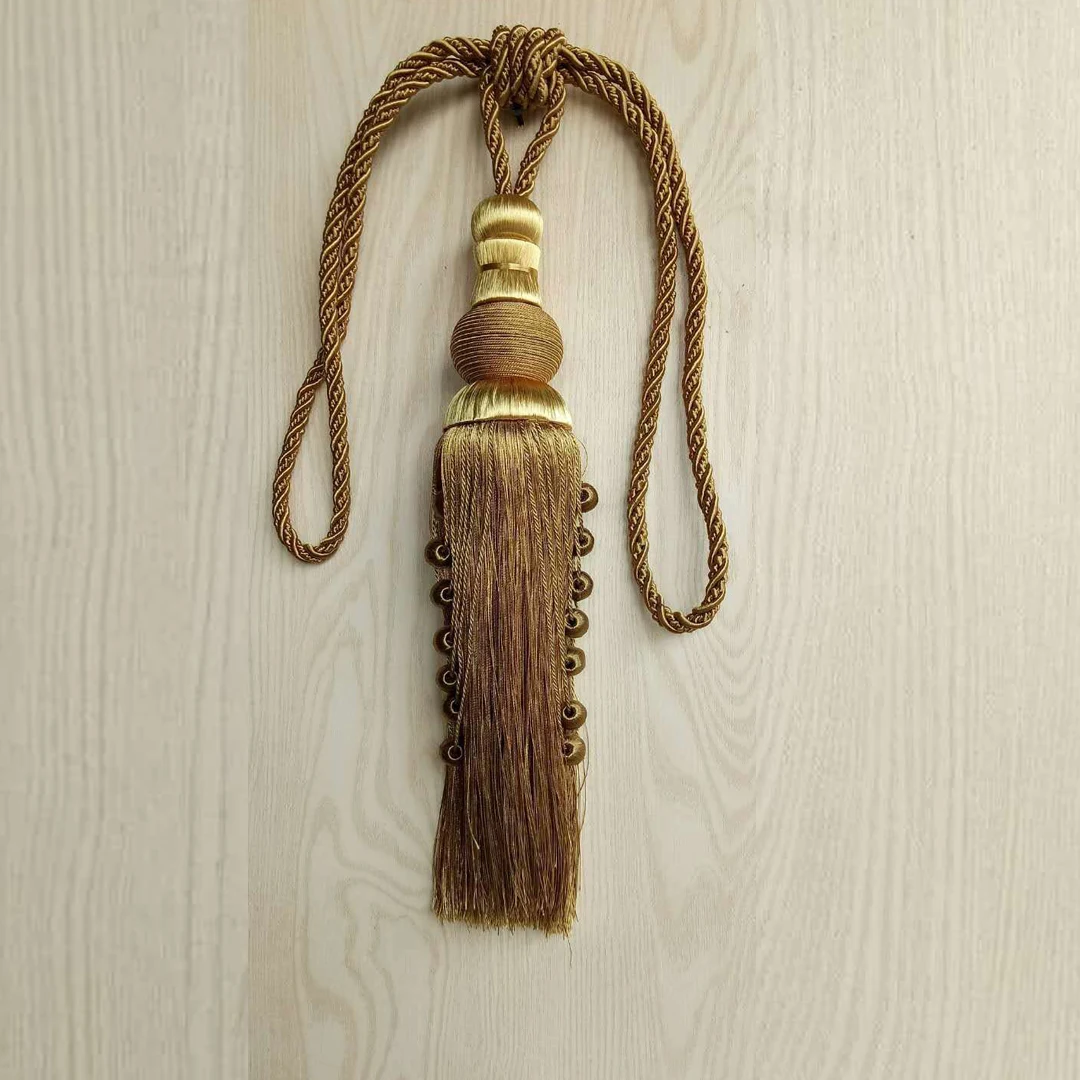 
Hangzhou jiayuan textile wooden tassel tieback with mini tieback for curtin decoration 