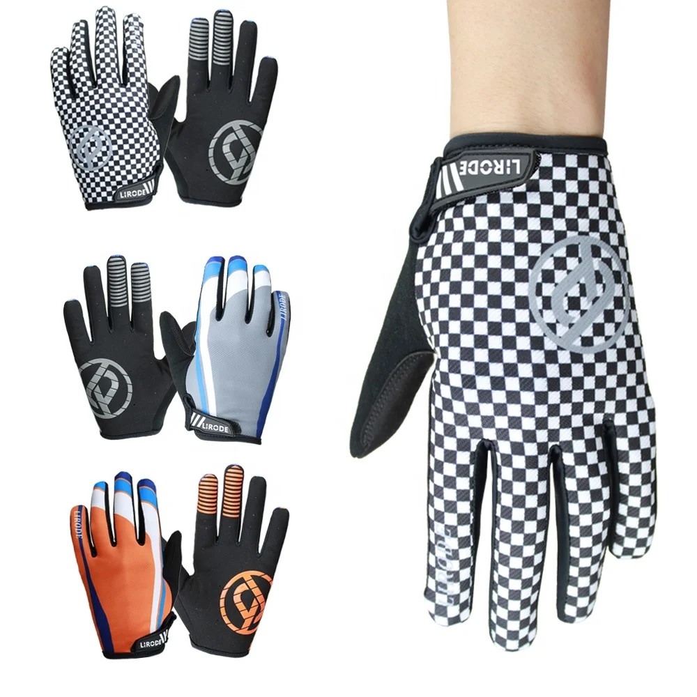 Cheap Men Non Slip Riding Dirt Bike Gloves Top Breathable Stretchy Touchscreen Mountain Bike Gloves for Motocross MTB ATV BMX