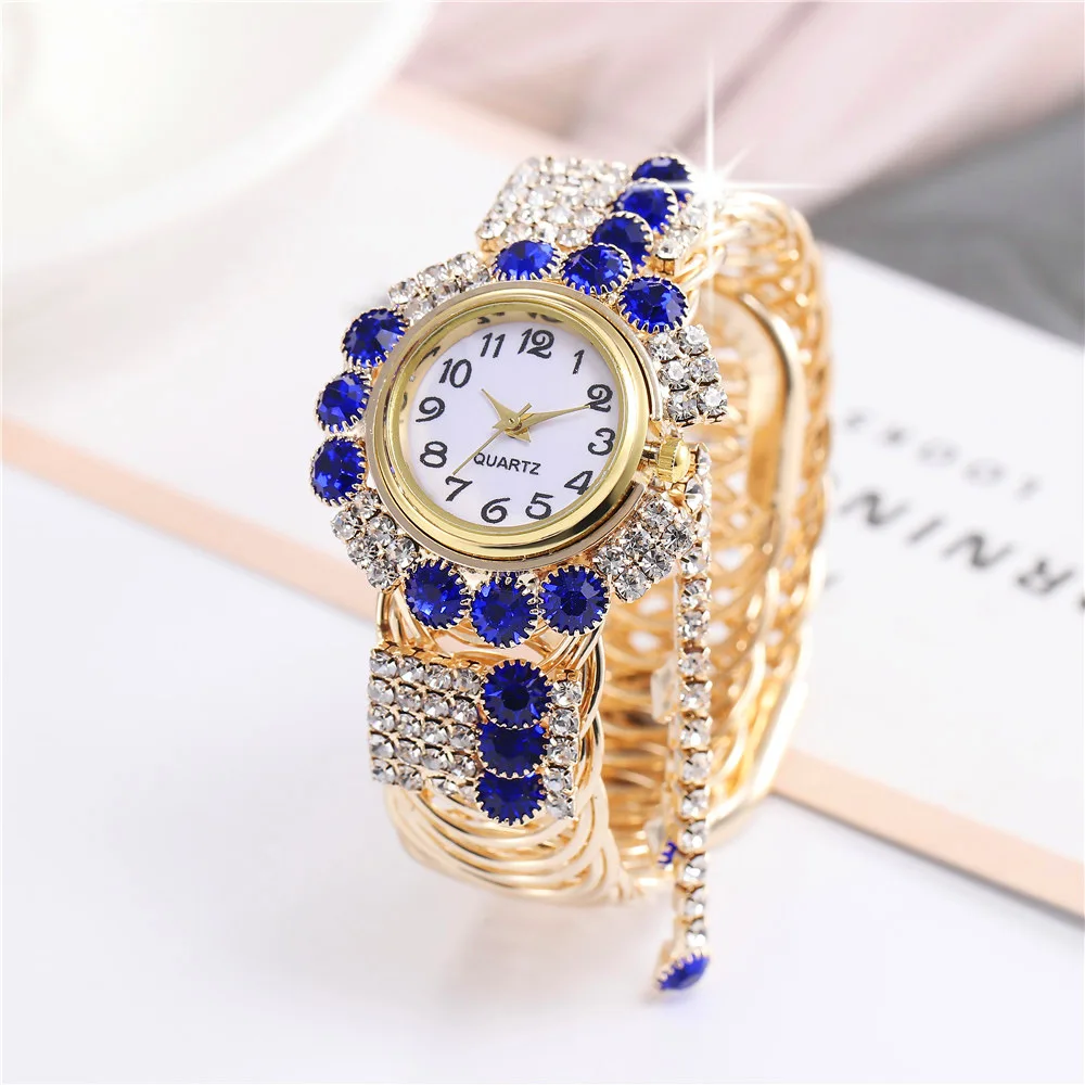 Hot Selling Luxury Ladies Diamond Brands Girls Crystal Watch Women Wristwatch Quartz Analog Watches Women