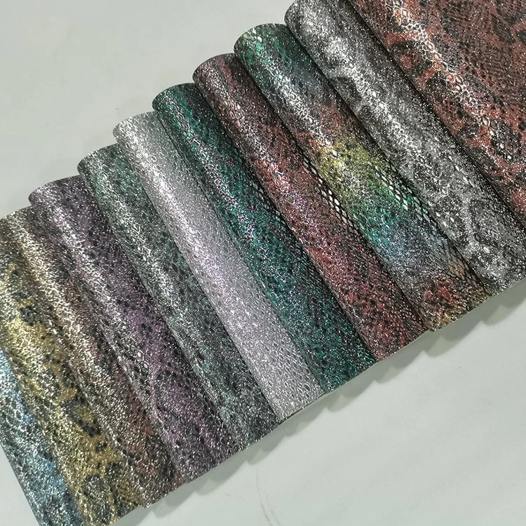 Electroplating water ripple PU leather Glitter cinderella Snake pattern fabric handbag bag shoes mobile phone case