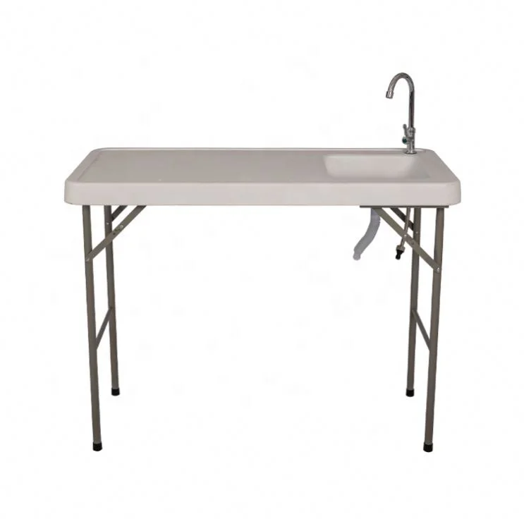 Plastic Cut Fish Table Folding Simple Portable Outdoor Tools Multifunctional Table Camping Table With Sink Faucet