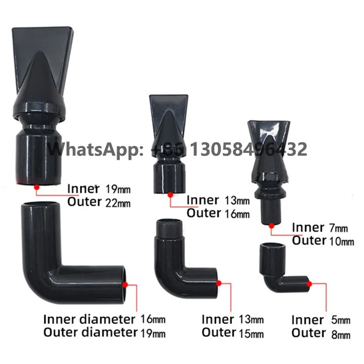 Fish Tank Aquarium Universal Duckbill Nozzle Submersible Pump Hose Outlet Nozzle Connector 360 Degrees Rotating Water Flow