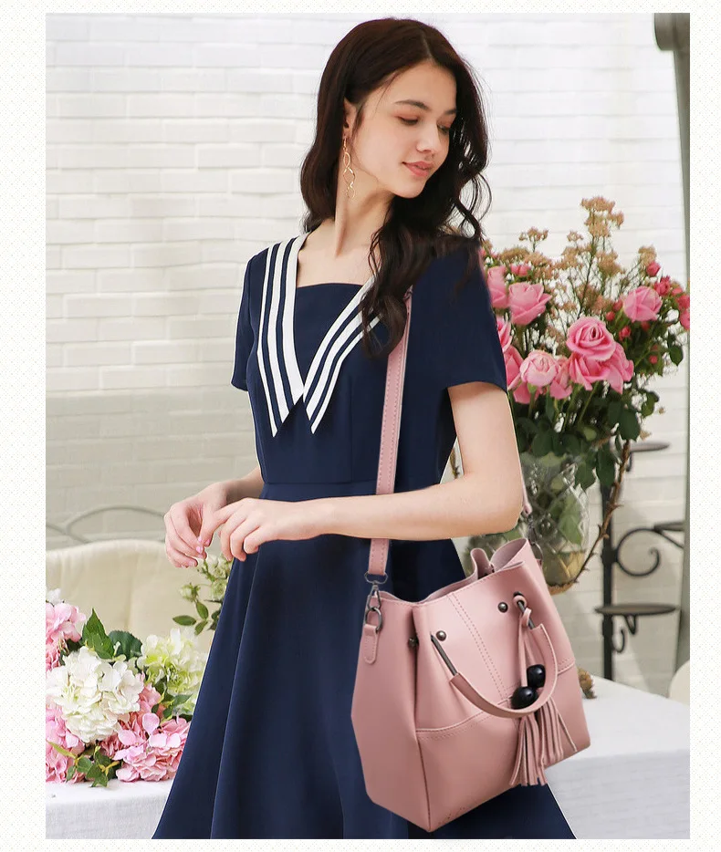 2022 Fashion 3 Pcs/Set Pu Leather Women High Quality Casual Female Handbags Large Capacity Composite Bag Set