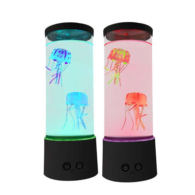 J R /DEM/OEM Jellyfish Lamp Super Lifelike Longer Distance Remote Control Aquarium LED  Lamp Changing for Home Decor & Gift