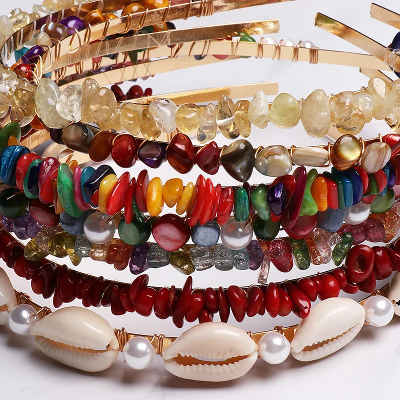 Модные аксессуары для волос, милая маленькая повязка на голову с камнями