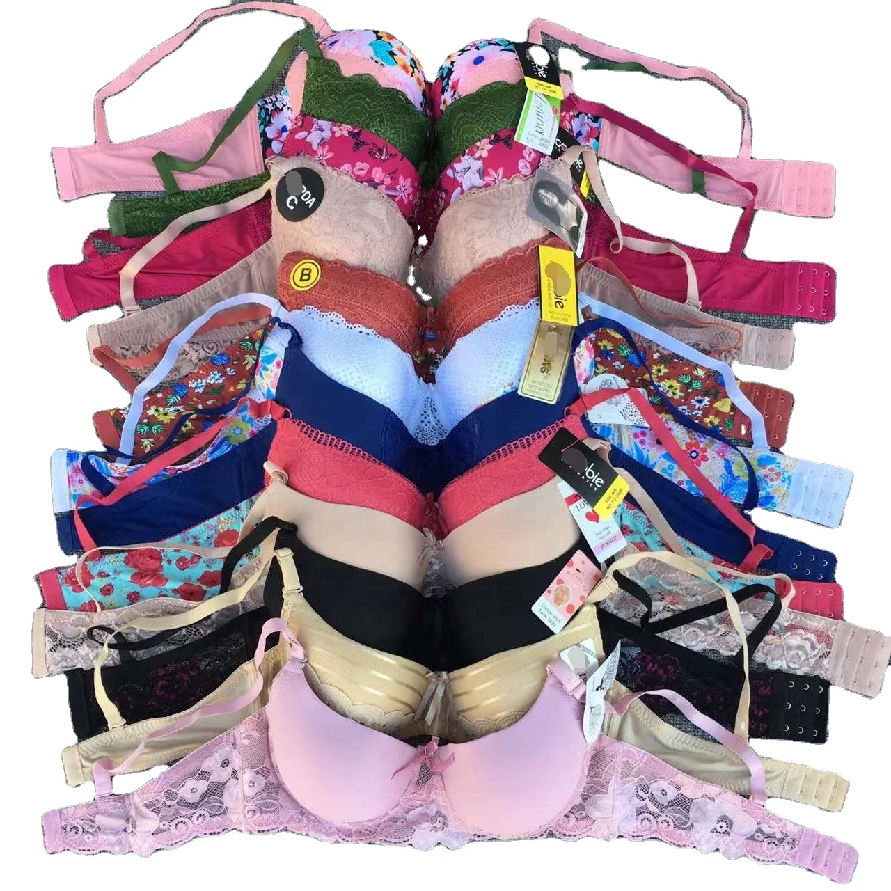 Wholesale high quality foreign trade push up bra women underwear stocklot for Vietnam Cambodia America Uganda Egypt market