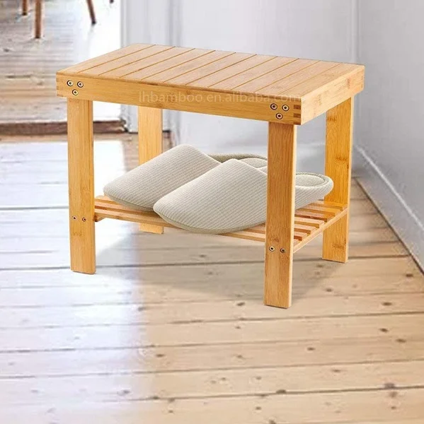 
Premium Bamboo Shoe Bench Rack Storage Shelves Organizer 