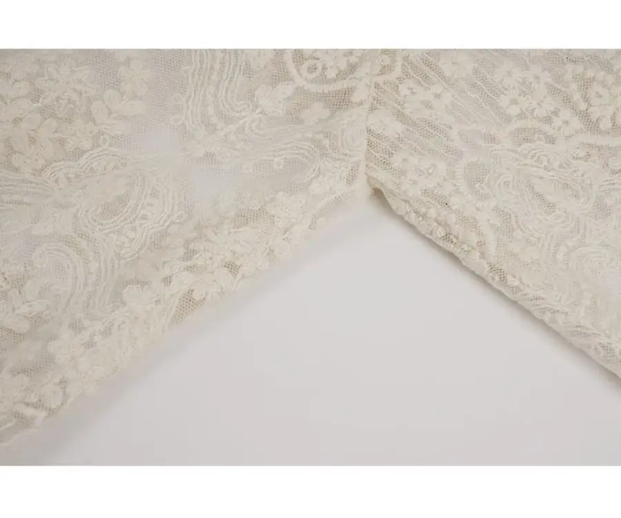 Beige Color V Neck Lace Flare Sleeve Embroidery Casual Trendy Tops For Women V-neck Vintage Hollowed Out Pearl Buckle Shirt