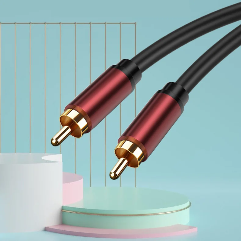 Manufacturers Wholesale 24k Gold Plated Rca Plug To Rca Plug Audio Video Cable Rca Audio Connectors Cable