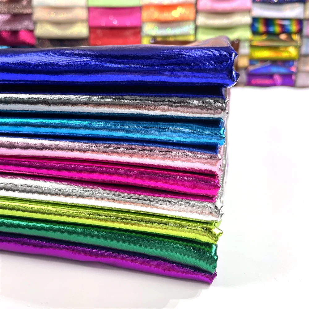 Hologram Spandex for Sewing Dancewear Costumes Metallic Foil Stretch Fabric 54 Inch Wide Iridescent Blue Purple Eco-friendly JSB