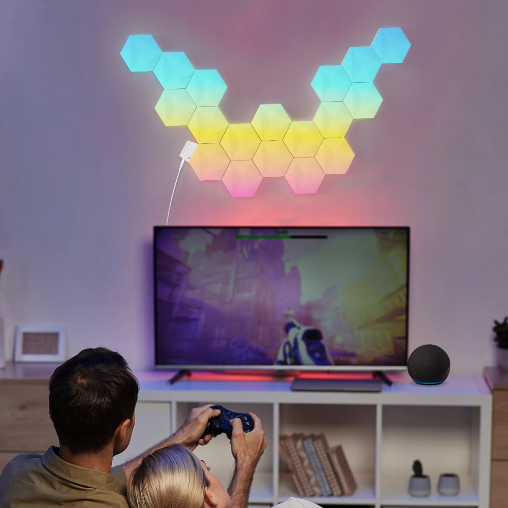CL Lighting E-commerce Supplier Wholesale Rgb Magic Color Hexagon Led Wall Gaming Lights for a Gaming Room