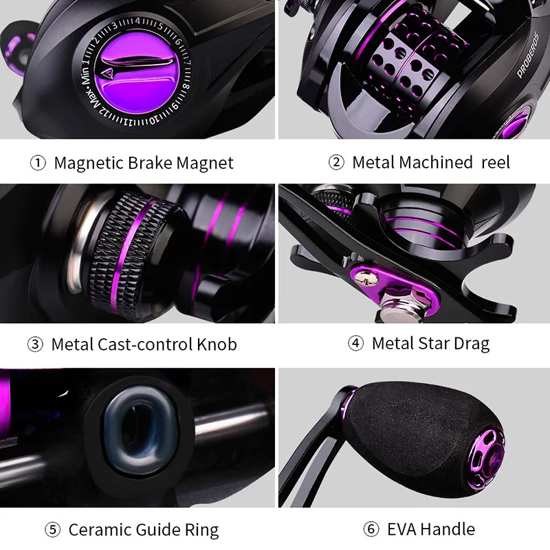 2022 New Arrival  Waterproof Baitcasting Fishing Reel With Magnetic Brake System for freshwater and saltwater