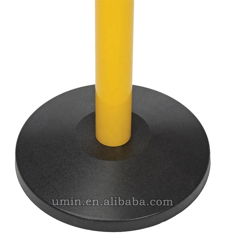 Commercial Extendable Mobile Safety Sign Yellow Barrier Post with Locking Straps