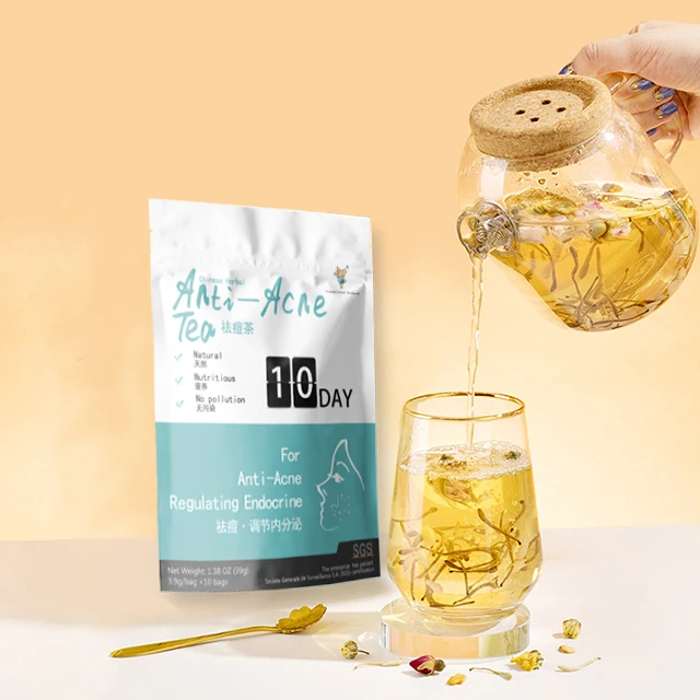 Chinese Tea Blends  Herbal Skin Detox Tea Anti Acne Beauty Flavor Tea