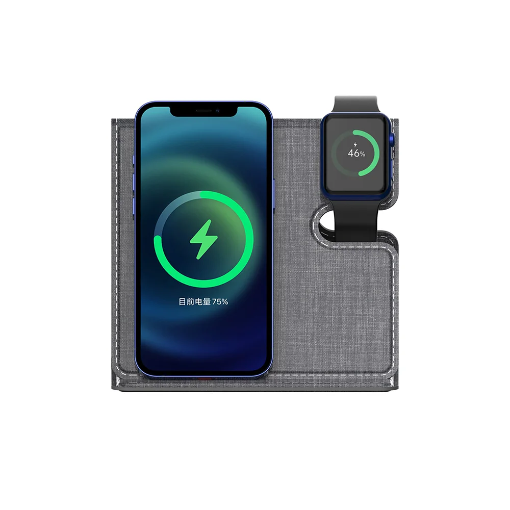 Mobile Phones Holder 2023 Wholesale Wireless Charger 3 in 1 Qi Stand 15W Fast Wireless Charging Adapter for iphone 14 Charger