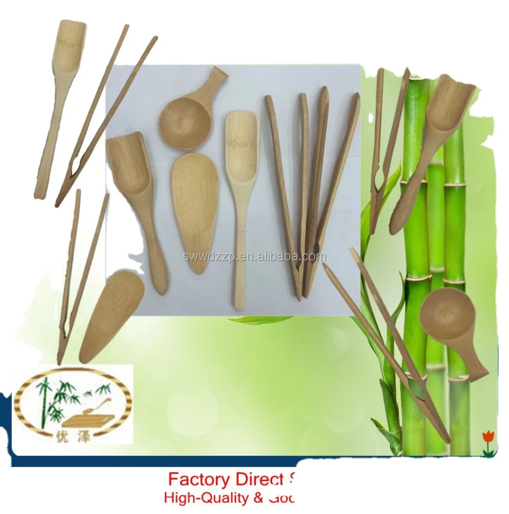 
eco-friendly bamboo chinese tea set of two with tea bag clips and tea spoon for sale 