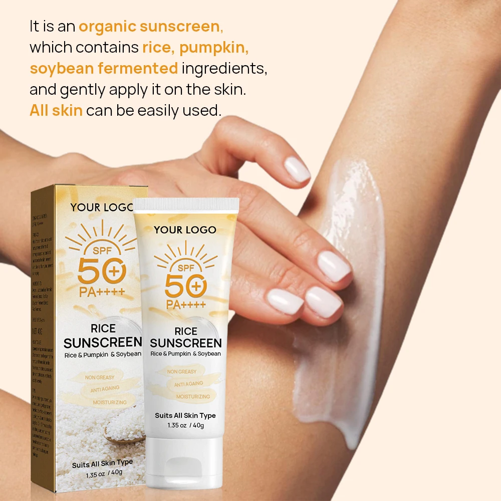 Private Label Nourishing Tinted Moisturizer Broad-Spectrum Sunblock Sun Cream Pa++++Rice Sunscreen Spf 50 For Face Body
