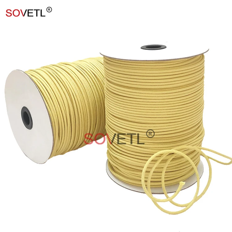 Outdoor High Strength Kevlars Tent Line Cutting Resistant Braided Aramid Cord High Temperature Resistant Durable Aramid Guy Rope