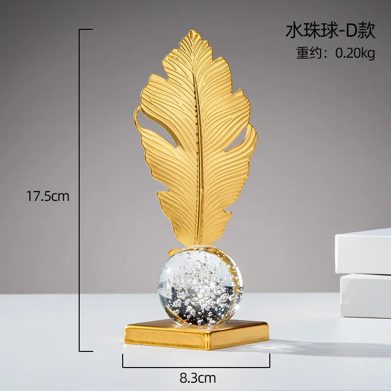 Nordic modern luxury home creative decorations crystal ball ornaments living room metal furnishings accessories