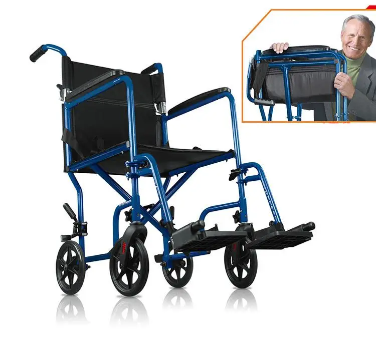 manual portable folding wheelchairs Factory price portable patient steel folding wheelchair with small packing