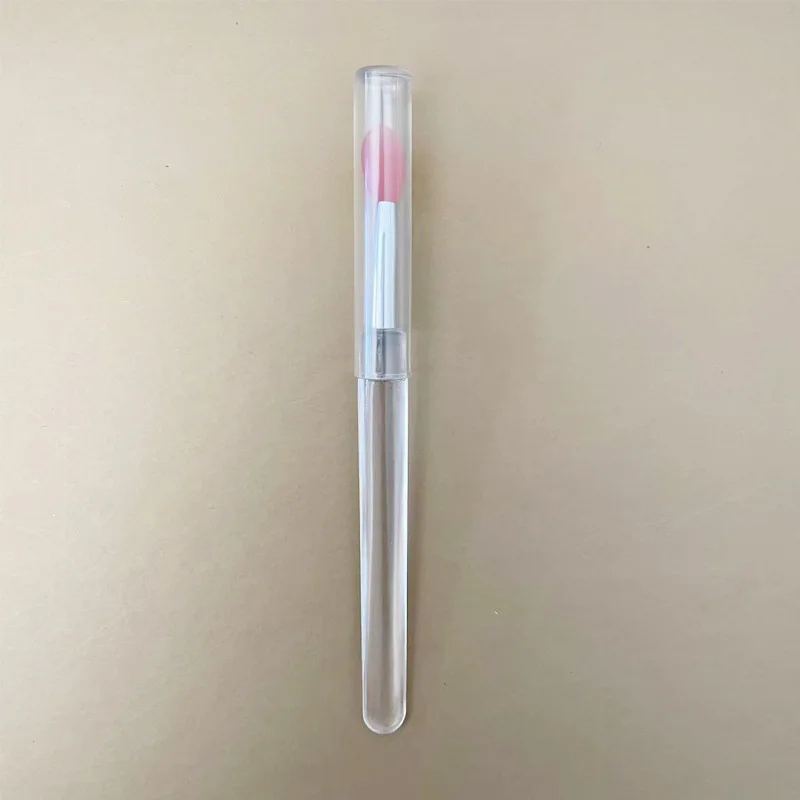 Amazon Hot Sale multifunctional  lip scrub Exfoliate makeup remover brush long Handle silicone lip mask  Applicator Brush with