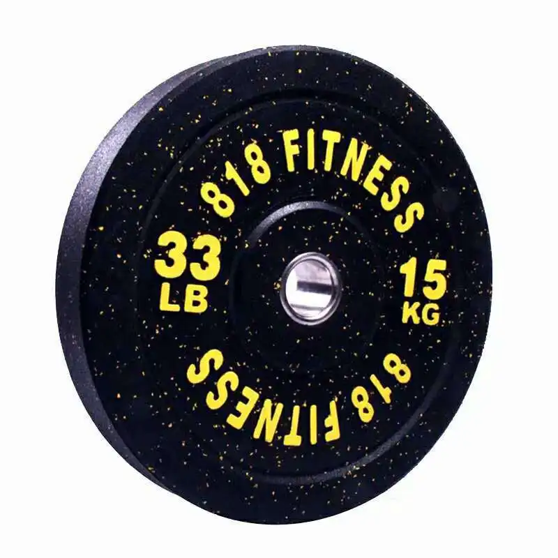 Wholesale Hot Sale Gym Barbell Hi-Temp Weight Crumb Rubber Bumper Plates Weightlifting Plates With Color Dot Kg Lbs Pounds