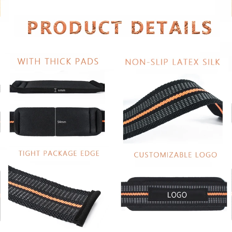 Custom Heavy Duty Sport Fitness Gym Deadlift Weight Lifting Cross fit Hand Wrist Strap