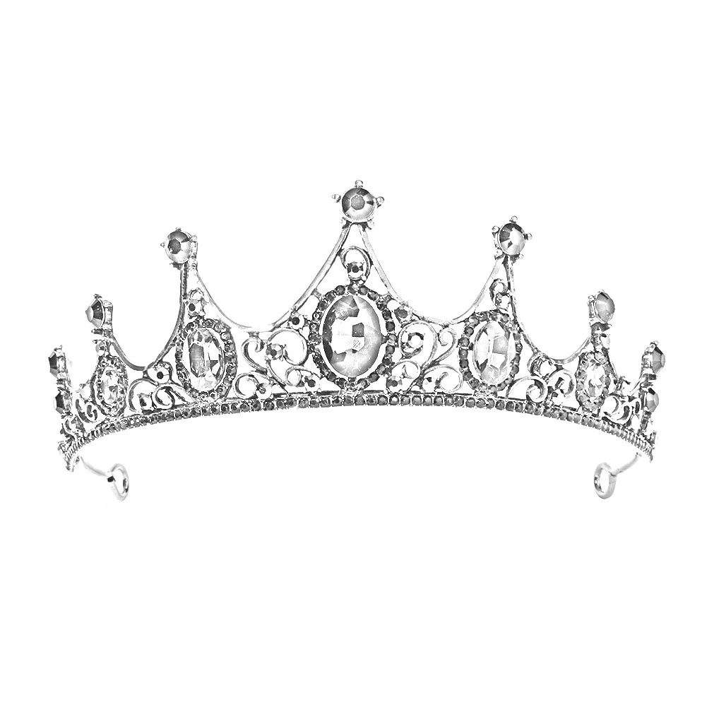 Fashion Wedding Party Bride Crown Crystal Silver plated Tiaras Girls and Women Crown for Party Headdress