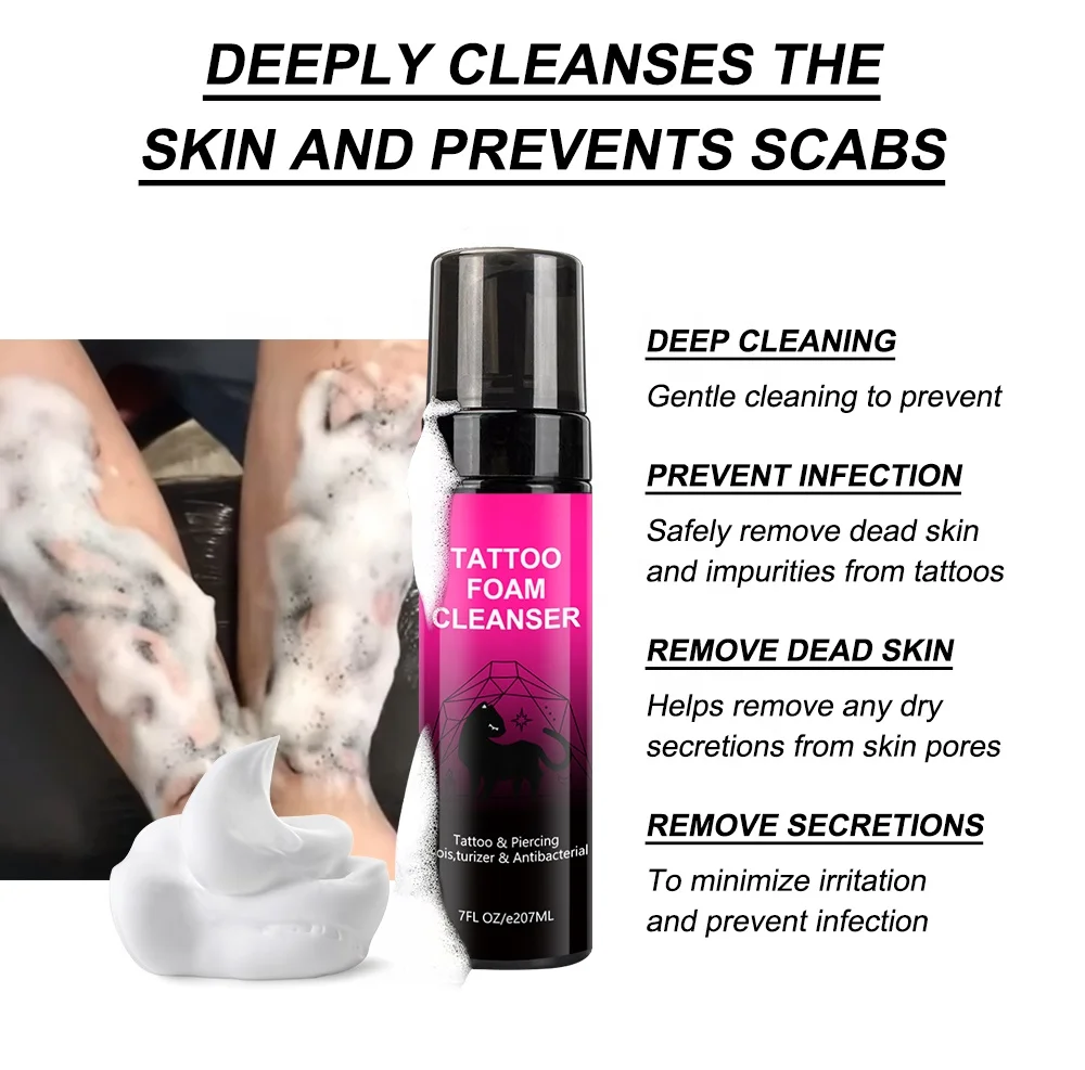 Private Label Tattoo Enhance Balm Deep Cleansing Foam Organic Prevent Infection Scab Aftercare Repair Tattoo Butter Relief Cream