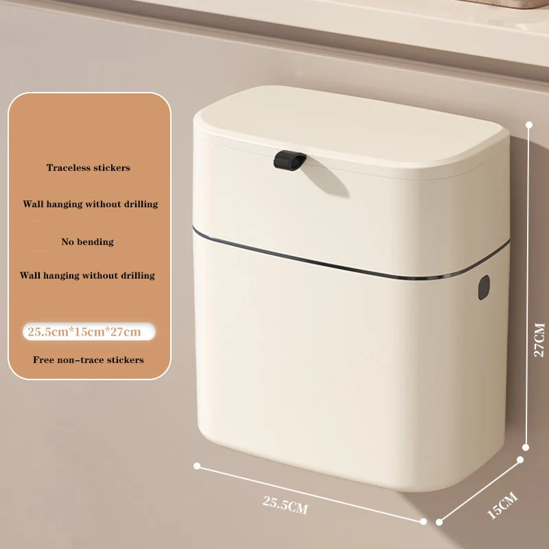 Load-bearing strong hanging household trash can kitchen preferred non-punching bent wall hanging trash can