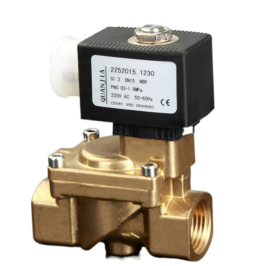 Quanjia 1 inch brass water solenoid valve 24v 2231025B