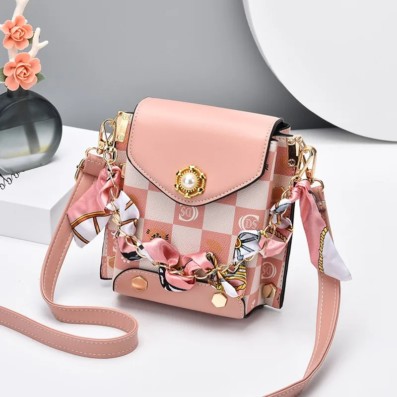 Pu Leather Phone Handbags Print Women Bags Shoulder Bag Fashionable  Ladies crossbody phone Bags