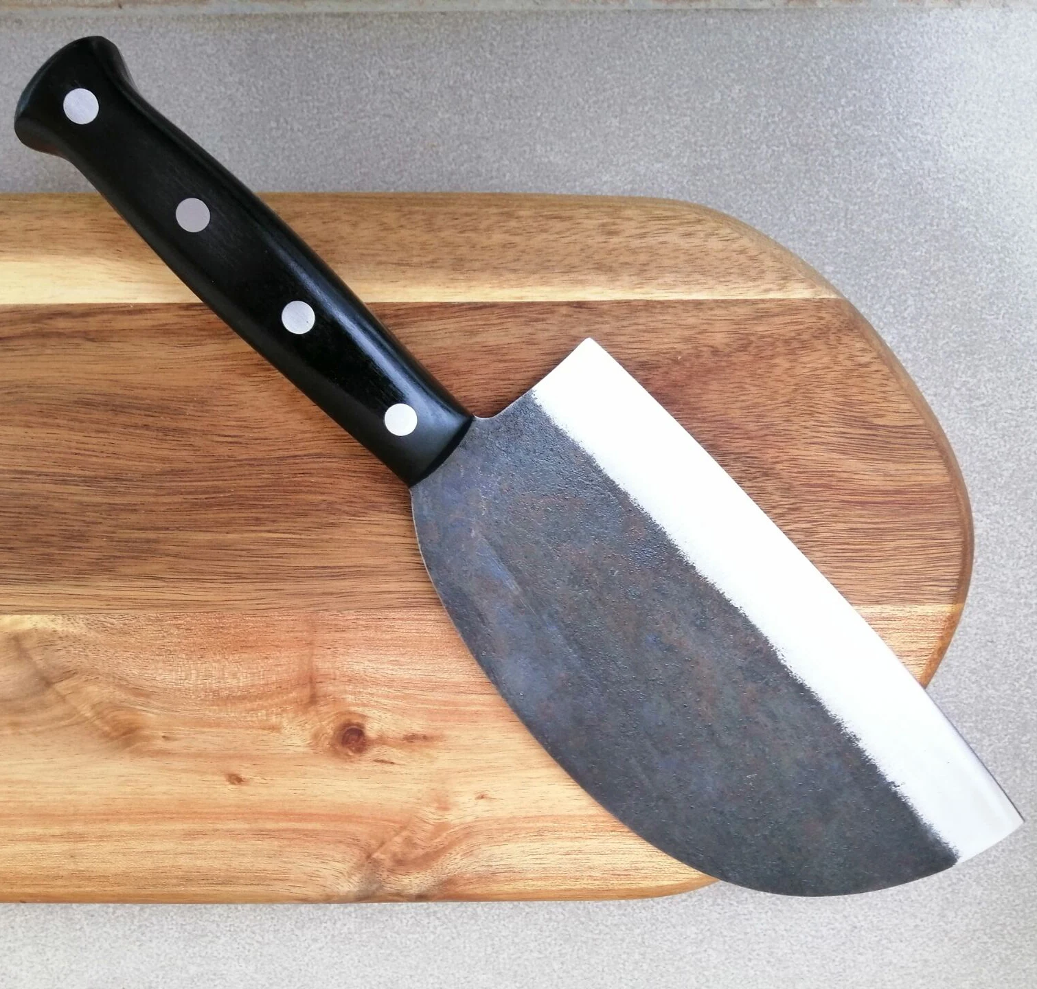 7 inch Handmade Forged High Carbon Clad Steel Serbian Chef Kitchen Cleaver Filleting Slicing Broad Butcher knife