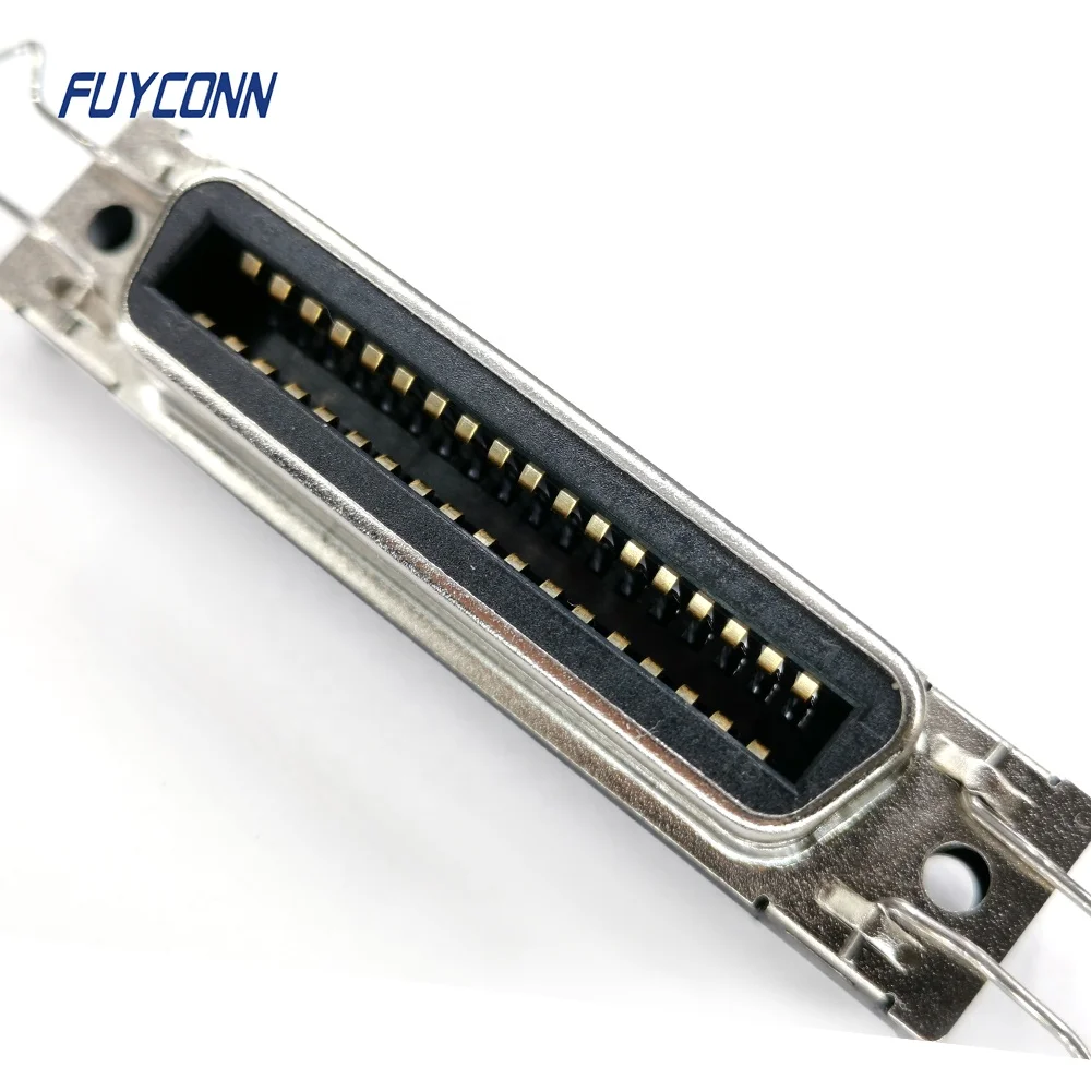 Centronics Champ DDK PCB Straight Connector, Solder DIP Termination Vertical PCB Mount 36 Pin Female Connector for Printer