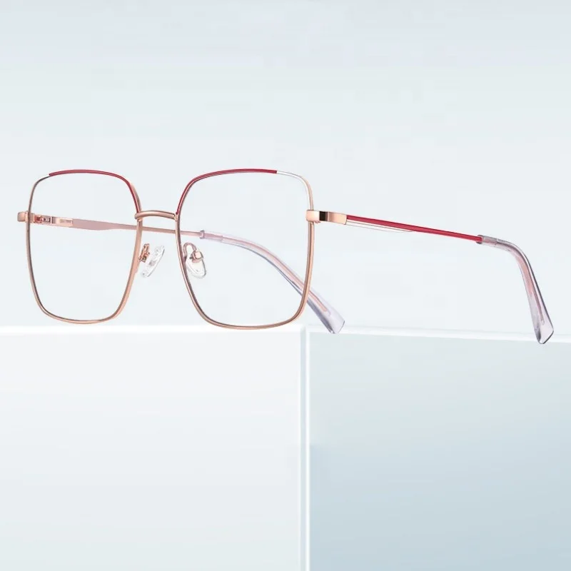 Очки Jiuling медицинские большого размера с лазерным логотипом и квадратной металлической