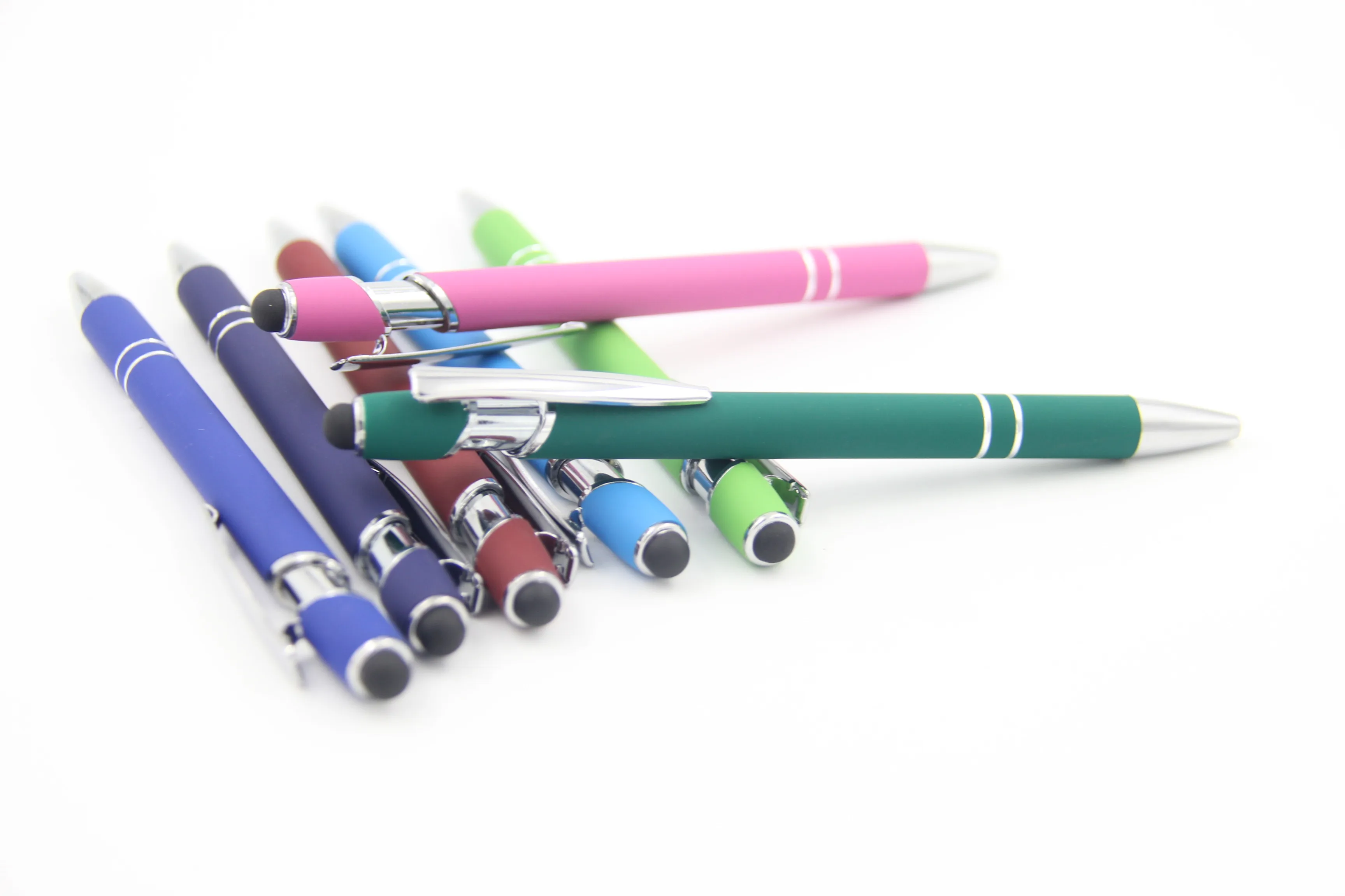 Профессиональное производство, дешевая рекламная шариковая ручка со стилусом и резиновой ручкой, Новинка