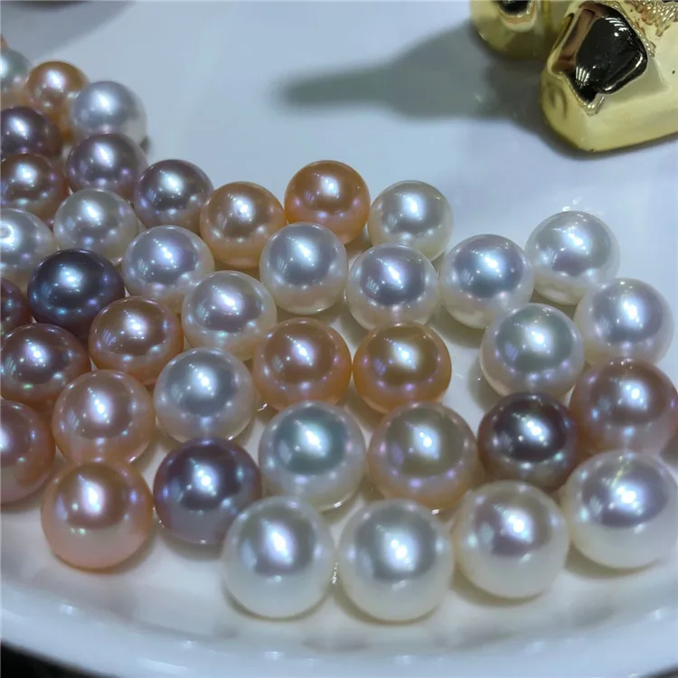 2-11mm White freshwater pearl perfect round shaped Half hole A A A A + Loose Natural Pearls  for DIY jewelry