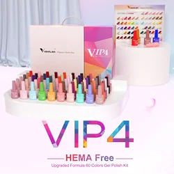 2022 Newest Venalisa VIP4 Kit Hema Free Acrylic Nail Gel Polish UV Gel Whole Set 60 Color Gel Nail Polish Private label Enamels