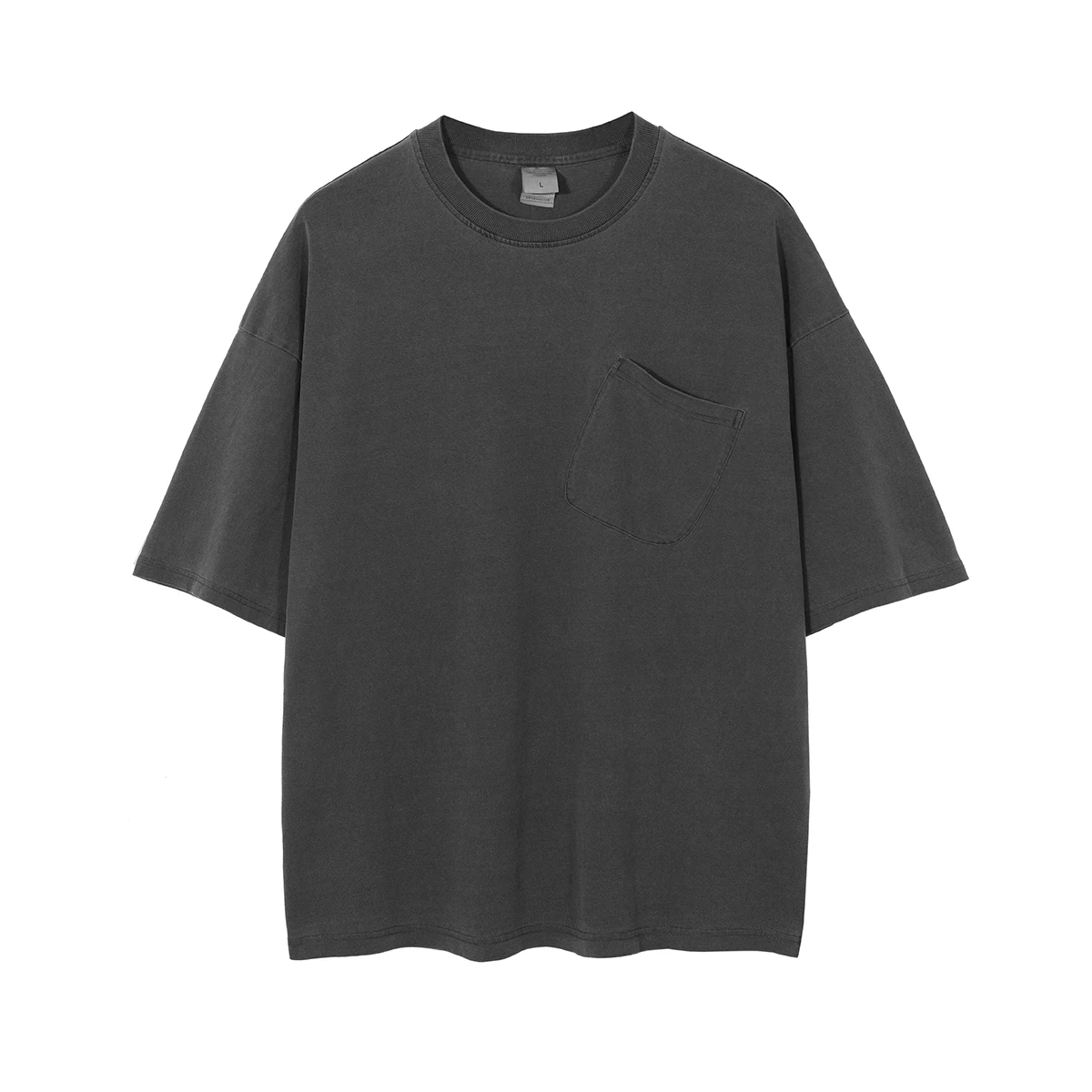 2021 premium thicker cotton pocket design wash t-shirt oversized black washed tee tshirt
