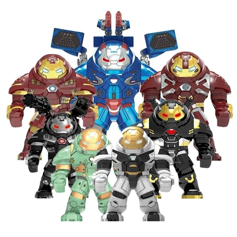 XH1157-XH1160 Big Models Super Heroes War Machine Black Gold Hulkbuster Iron Patriot Building Block Figures Children Plastic Toy