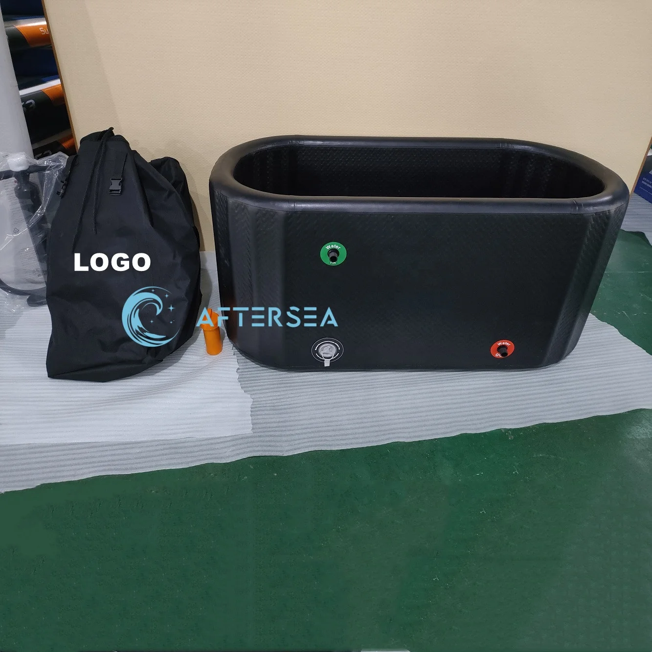 Aftersea inflatable double wall fabric portable cold plunge barrel ice bathtub recovery therapy spa pool with chiller