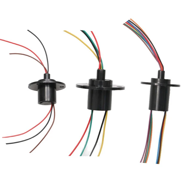 Dia 22mm 2/3/4/6/8/12CH Wires 5A Current Wind Power Slip Ring Conductive Capsule Flange Slipring Rotary Connecting Joint