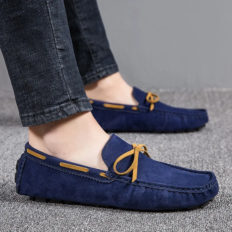 High Quality Luxury Slipper Suede Leather Men Half Shoes Summer Casual Styles Moccasin Boat Loafer Shoes For Men
