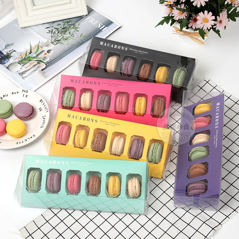 Custom Logo Luxury Folding Clear Bakery Cake Macaroon Take Away Food Packaging Box