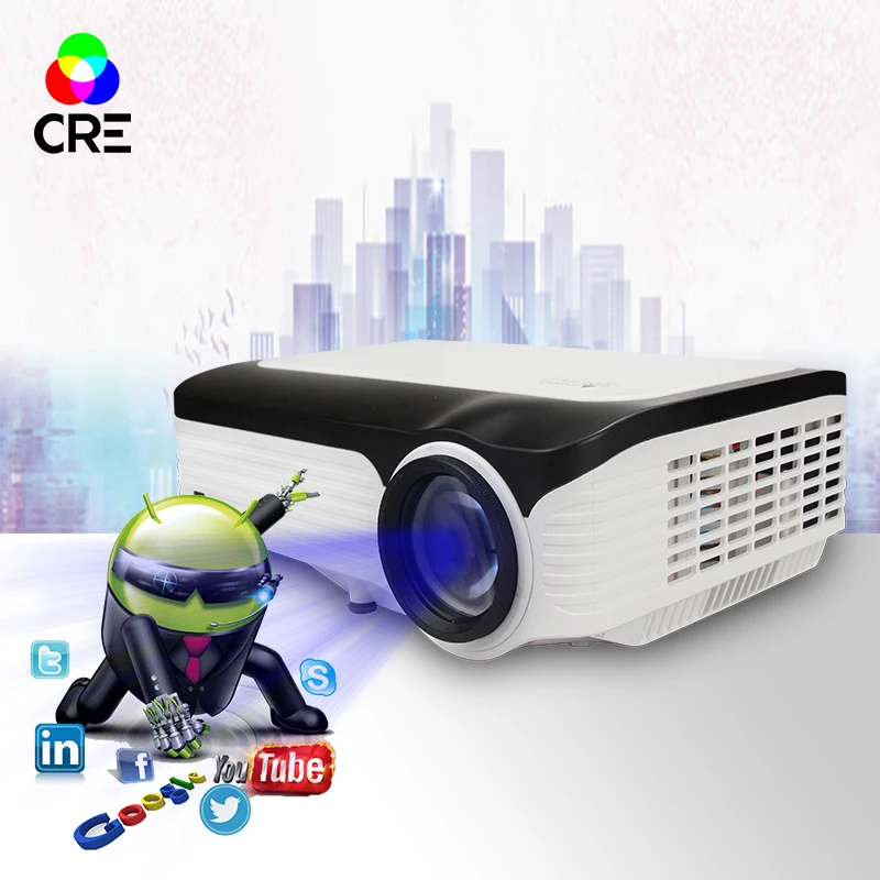 High Quality Smart Digital LED Beamer 4k Video Multimedia Portable 2kg 5000 Lumens Built-in Android Projector