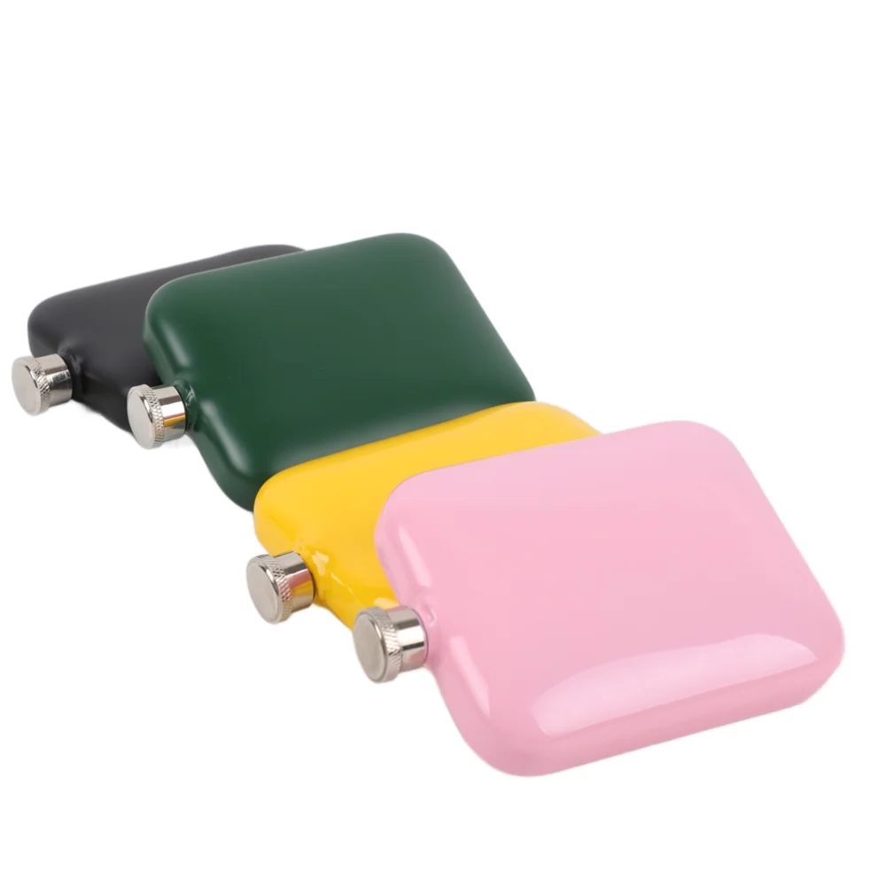 Pocket Flask Gift Set Colors Black Green Brown Flask and Drink Pot and Stainless Steel Hip Flask