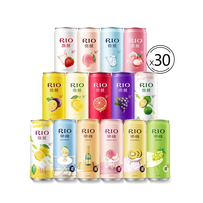 Предварительно смешанные Коктейльные Типсы серии RIO Ruiao с ароматом розы личи бренди 330 мл