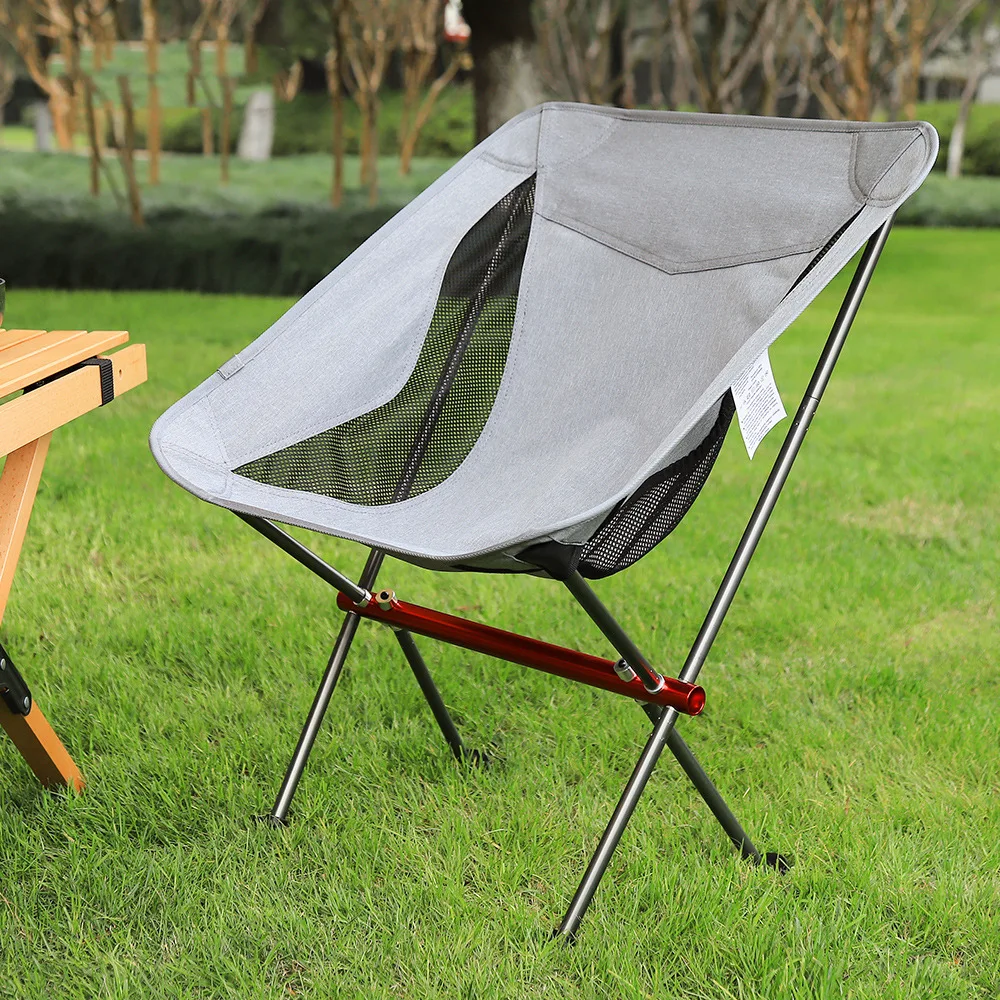 Portable Camping Chair Compact Ultralight Folding Backpacking Chairs Small Foldable Packable Lightweight Moon Chair In A Bag